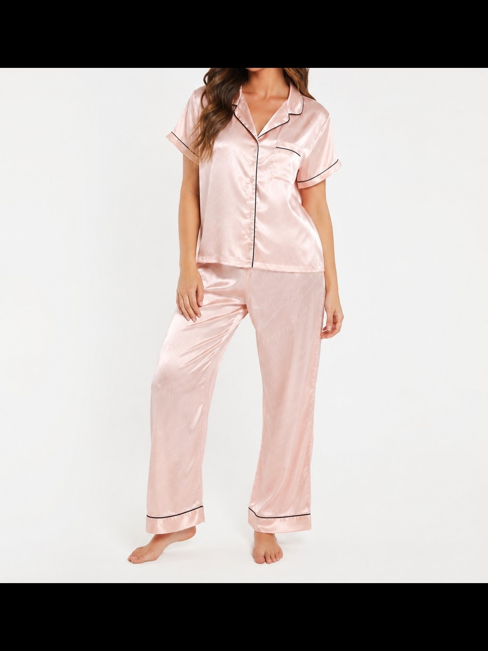 Y2K Coquette Girl Juicy Couture Pink Satin Pajama Set Women's Medium